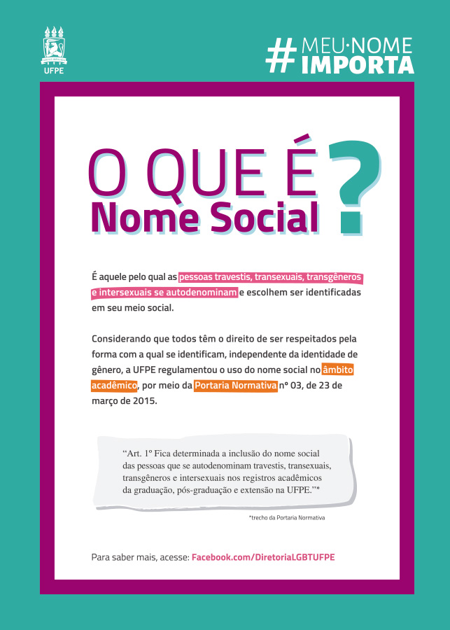 Cartaz Nome Social