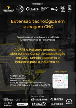 UFPE e Hailtools oferecem curso de capacitação em Usinagem CNC